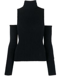 Blumarine - Detachable-sleeves Ribbed-knit Top - Lyst