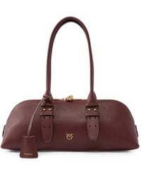 Pinko - Love Birds Leather Tote Bag - Lyst