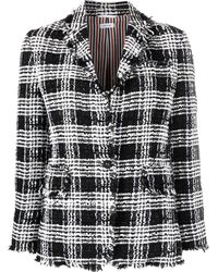 Thom Browne - Check-pattern Tweed Jacket - Lyst