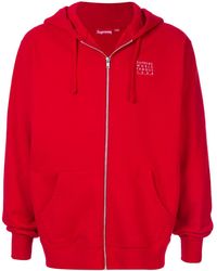 Supreme World Famous Zip Up Hooded Sweatshirt - Red