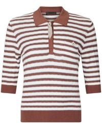 Liu Jo - Gestreiftes Poloshirt Mit Schmucksteinen - Lyst