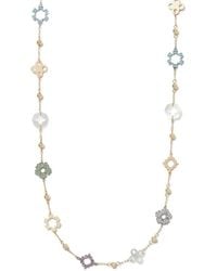 Tory Burch - Long Forget Me Not Pavé Necklace - Lyst