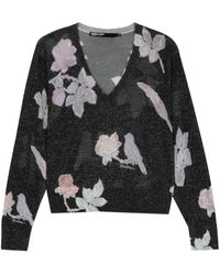 Bimba Y Lola - Lurex-Pullover mit Blumen-Print - Lyst