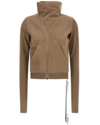 Rick Owens - Turtleneck Asymmetrical-Zip Sweatshirt - Lyst