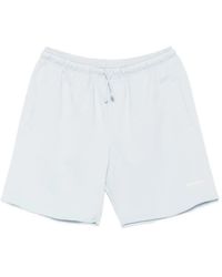 WRSTBHVR - Logo-Embroidery Raw-Cut Shorts - Lyst