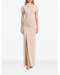 Hamza - Ruched Slit-Detail Maxi Dress - Lyst