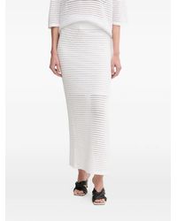 MARC AUREL - Openwork Slit Lang Skirt - Lyst