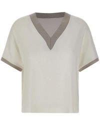 Gran Sasso - Micro-Ribbed V-Neck Sweater - Lyst