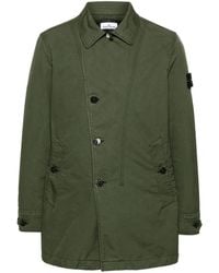 Stone Island - Cappotto Con Applicazione Compass - Lyst