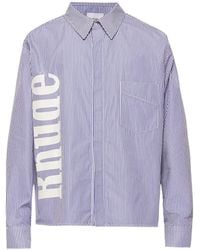 Rhude - Stripe-Pattern Logo-Print Shirt - Lyst