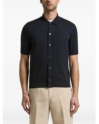 Peserico - Ribbed-Knit Short-Sleeve Shirt - Lyst
