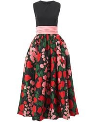 Carolina Herrera - Silk Midi Dress - Lyst