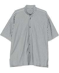 Homme Plissé Issey Miyake - Chemise Rayée À Col Montant - Lyst