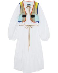 Kolor - Layered Cotton Midi Dress - Lyst