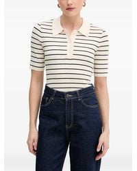 Mos Mosh - Caliz Striped Ribbed-Knit Polo Shirt - Lyst