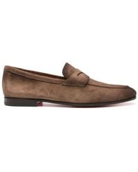 Santoni - Penny-Slot Suede Loafers - Lyst