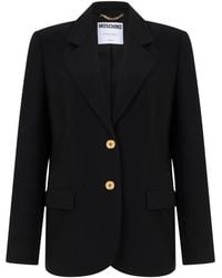 Moschino - Logo-Button Notched-Lapels Jacket - Lyst