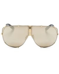 Philipp Plein - Logo-Plaque Shield-Frame Sunglasses - Lyst