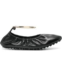 シューズ・サンダルその他 FENDI Fendi Filo jasper-coloured leather ballerina Fendi Filo Jasper-Coloured Leather Ballerina Sandal in Brown