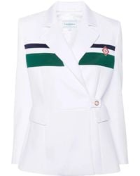 CASABLANCA - Logo-Patch Double-Breasted Blazer - Lyst