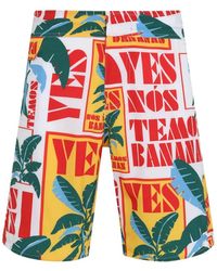 Amir Slama - Leaf-Print Deck Shorts - Lyst
