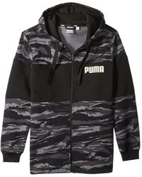 PUMA - Camouflage-Print Full-Zip Hoodie - Lyst