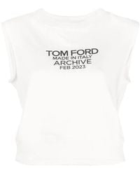 Tom Ford - Logo-print Cotton Tank Top - Lyst