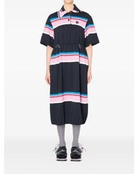 Kolor - Gestreepte Midi-Jurk Met Trekkoord - Lyst