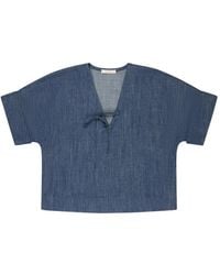 Glanshirt - Camiseta Vaquera Con Detalle De Lazo - Lyst