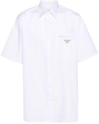 Prada - Camisa con logo triangular - Lyst