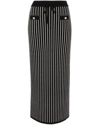 Alessandra Rich - Pinstripe Knitted Midi Skirt - Lyst