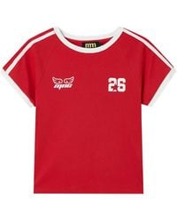 Mini Cream - Logo-Print Raglan-Sleeve T-Shirt - Lyst