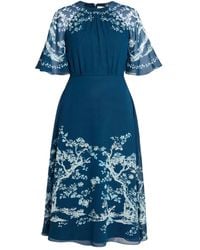 Erdem - フローラル ショートスリーブドレス - Lyst