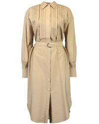 Brunello Cucinelli - Broderie-Anglaise Belted Midi Shirt Dress - Lyst