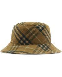 Burberry - Checkered Cotton Bucket Hat - Lyst