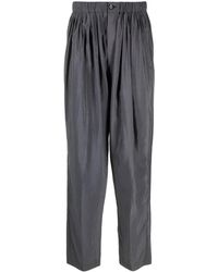 Lemaire - Pleated Silk-blend Trousers - Lyst
