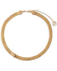 Burberry - Engraved Check Necklace - Lyst