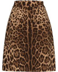 Dolce & Gabbana - Leopard-print A-line Skirt - Lyst