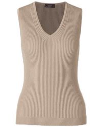 Peserico - Ribbed-Knit V-Neck Top - Lyst