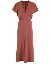 FEDERICA TOSI - V-Neck Midi Dress - Lyst