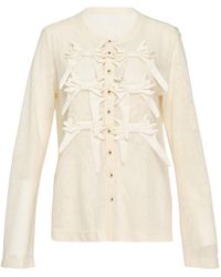 Renli Su - Bow-Embellished Lace-Texture Cardigan - Lyst
