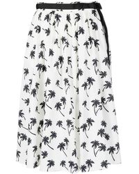 Moncler - Falda midi con palmeras estampadas - Lyst
