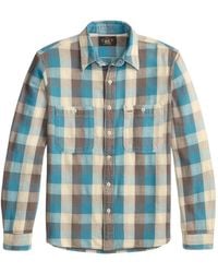 RRL - Buttoned Checked Shirt - Lyst