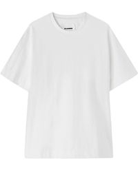 Jil Sander - T-shirt en coton stretch à col rond - Lyst