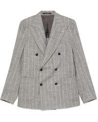 Tagliatore - Striped Double-Breasted Blazer - Lyst