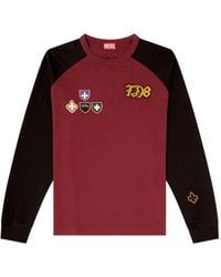 DIESEL - T-Norm-Ls-Rag-Cp Appliqué Long-Sleeve T-Shirt - Lyst