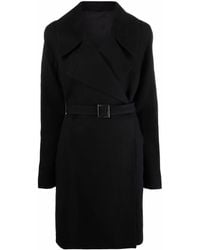 Rick Owens - Belted Cotton Midi Coat - Lyst
