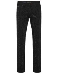 Philipp Plein - Super Straight Cut Strass Jeans - Lyst