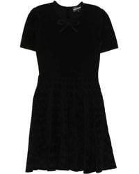 Emporio Armani - Bow-Detail Pleated Mini Dress - Lyst