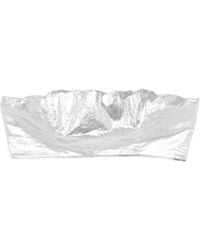 MEDEA - Metallic-Effect Cropped Top - Lyst
